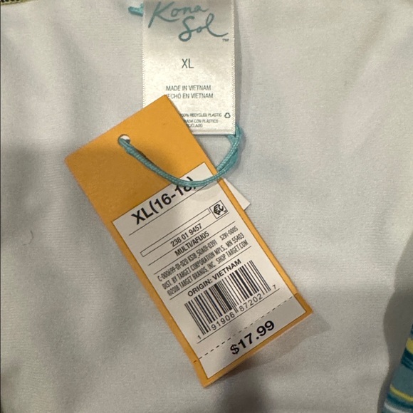 Kona Sol Yellow Leaf Print Bikini Bottom - Picture 7 of 7